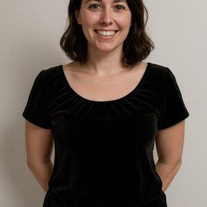 Gap Blouse Black Women  Size Small Polyester Short Sleeve